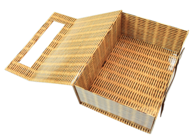 Cardboard HAMPER BOX with Handle (28x20x10cm) - small WICKER