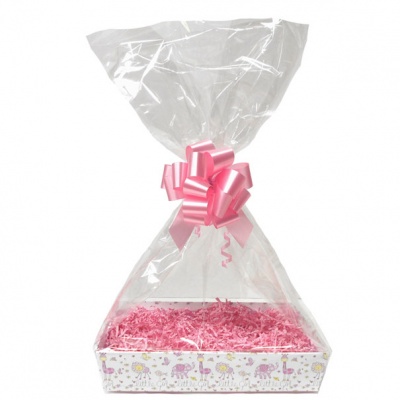 BULK Gift Basket Kit - (Small) LITTLE GIRL TRAY / PINK ACCESSORIES x10