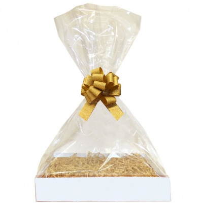 BULK Gift Basket Kit - (Small) WHITE EASY FOLD TRAY / GOLD ACCESSORIES x10