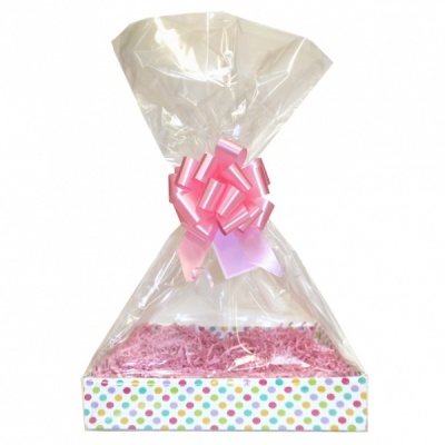 BULK Gift Basket Kit - (Small) SPOTTY EASY FOLD TRAY / PINK ACCESSORIES x10