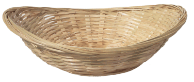 BAMBOO Roll Basket (29cm) - LARGE OVAL