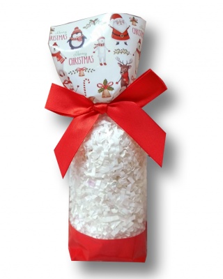 CANDY BAGS (pk 50) with Block Bottom and Twist Ties - CHRISTMAS CHARACTERS (small)