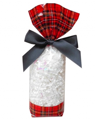 CANDY BAGS (pk 50) with Block Bottom and Twist Ties - TARTAN (small)